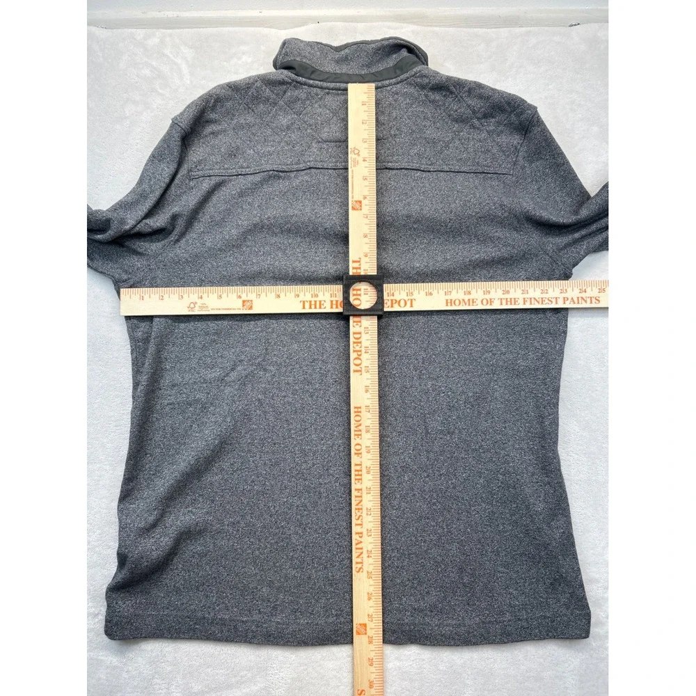 Banana Republic Pullover Mens XL Grey Quarter Zip Quilted Yoke‎ Heathered Cotton